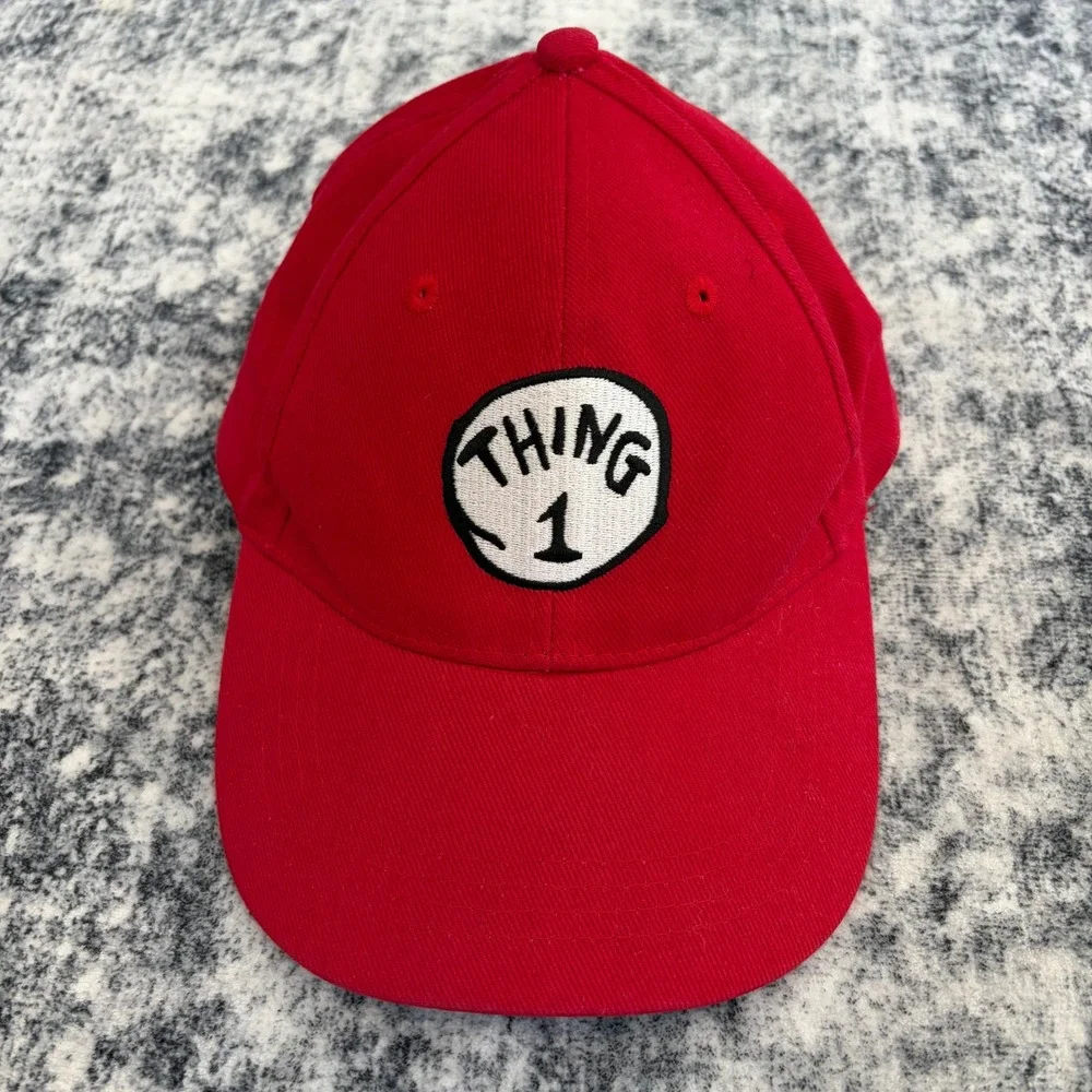 Universal Studios Dr Seuss Thing 1 Baseball Hat Kids Red Adjustable Cap Kids